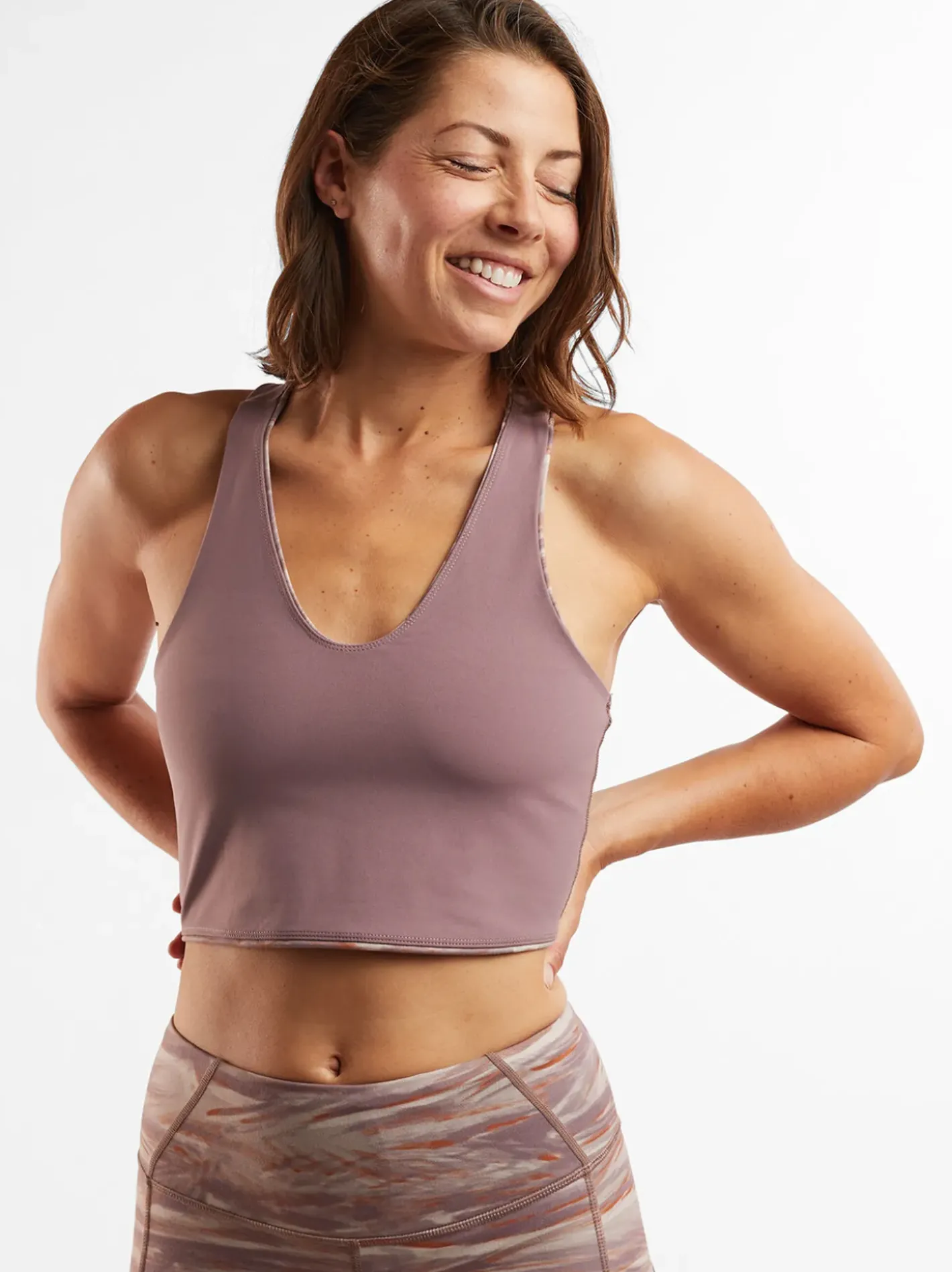 Title Nine Forward Motion Reversible Crop Top>Women Sports Bras