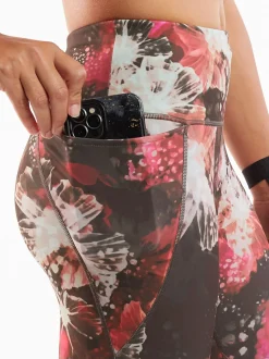 Title Nine Mad Dash Reversible Crop Tights - Glacier Meadows><noscript><img width=