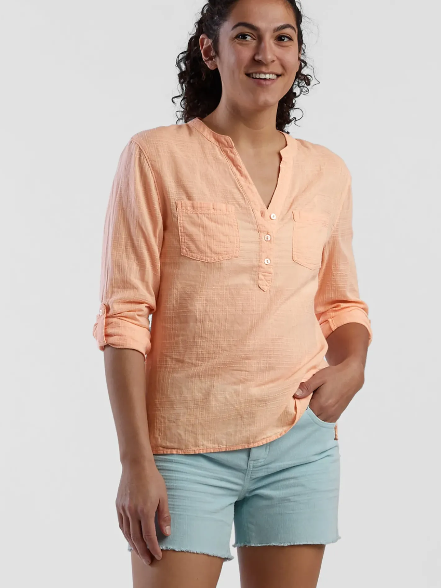 Title Nine Moorea Gauze Textured Shirt>Women Long Sleeve Tops