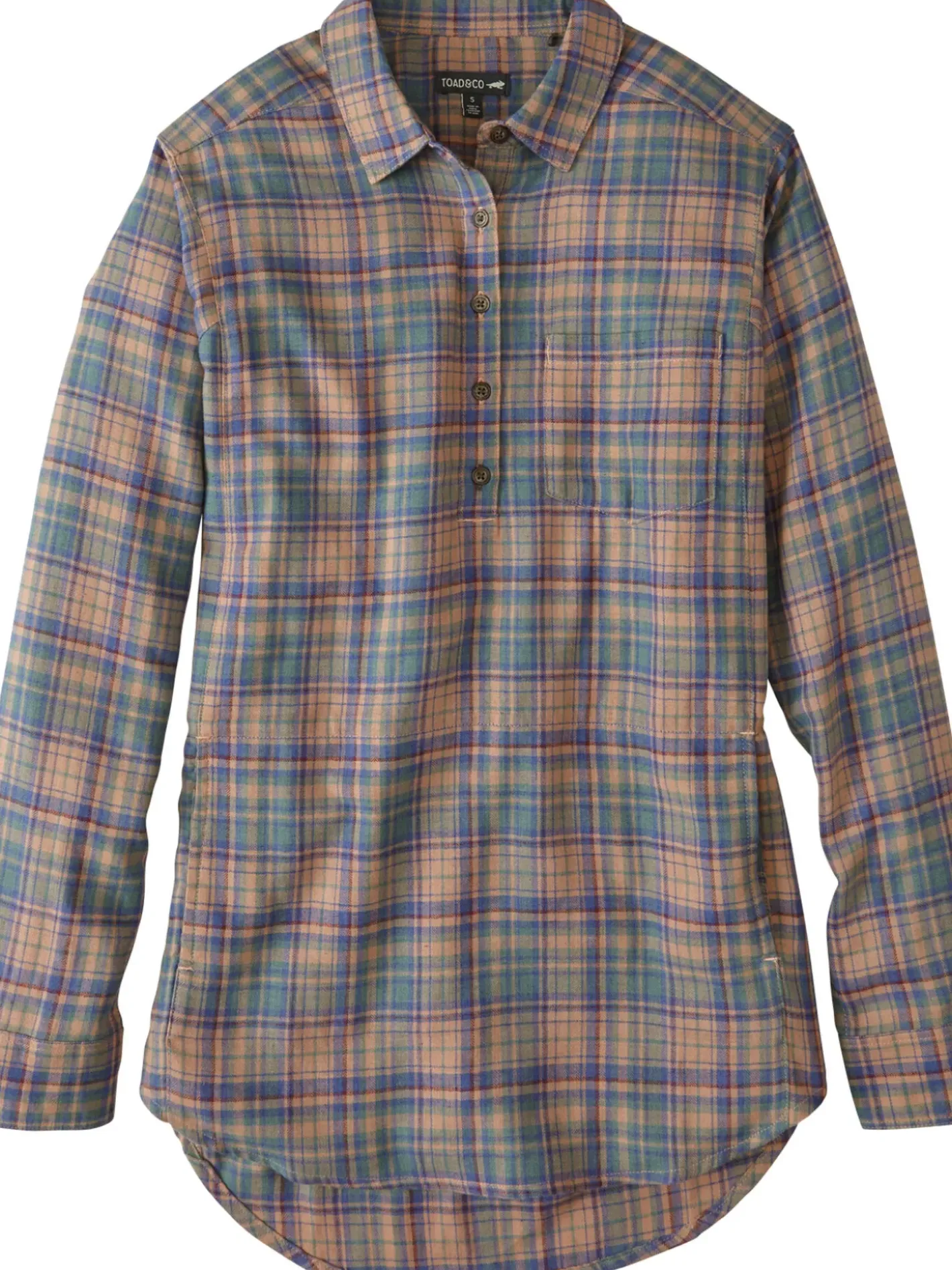 Title Nine Plaiditude Droptail Shirt>Women Long Sleeve Tops