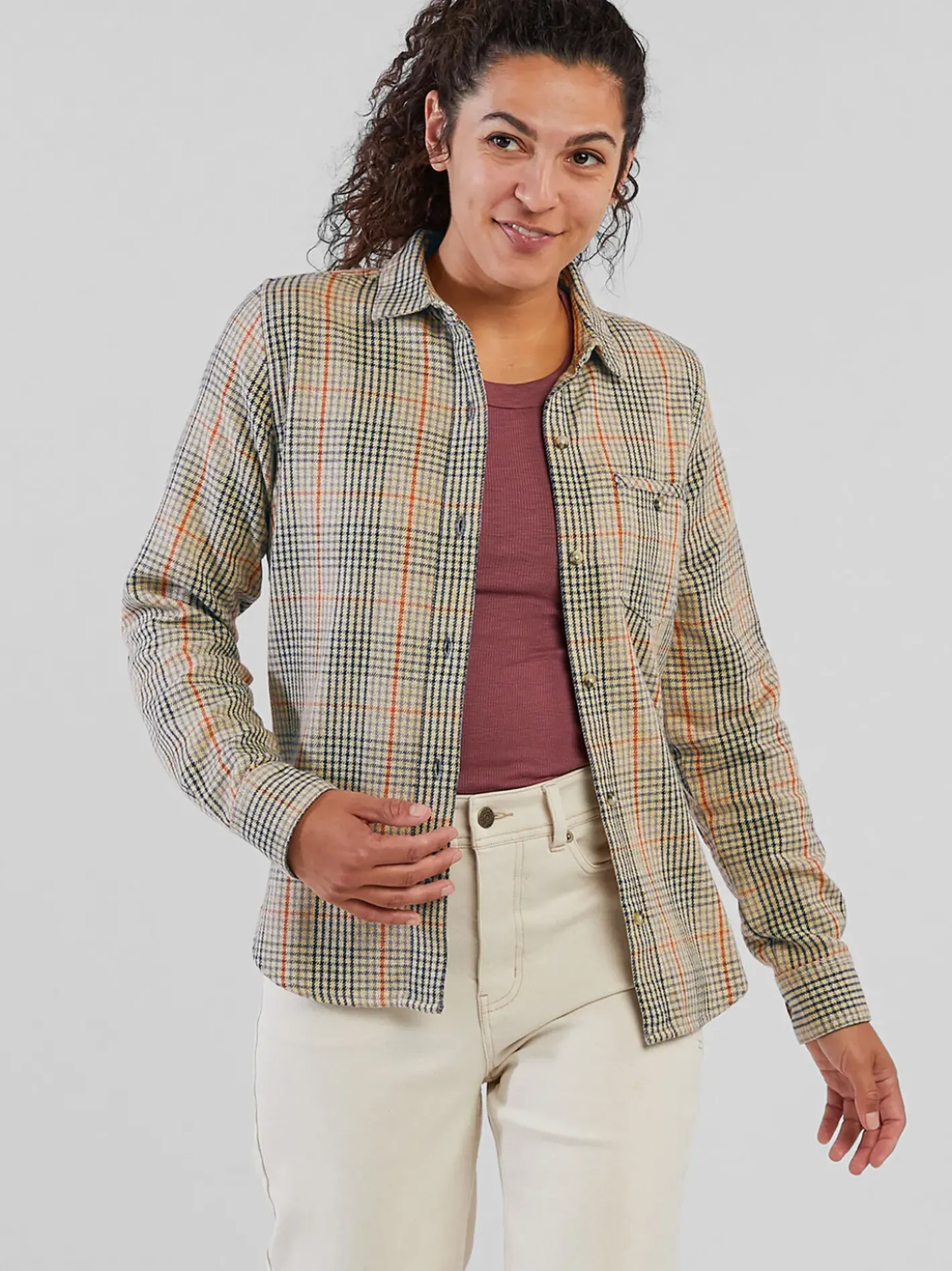 Title Nine Plaiditude Heavyweight Flannel Shirt>Women Long Sleeve Tops
