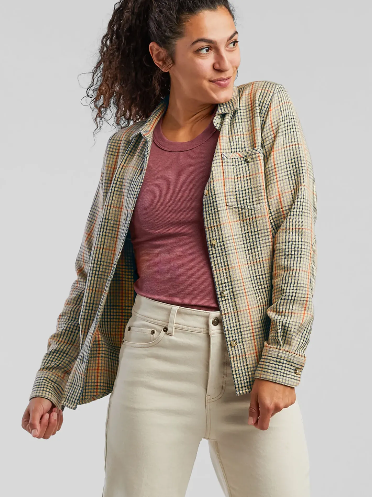 Title Nine Plaiditude Heavyweight Flannel Shirt>Women Long Sleeve Tops