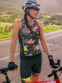 Title Nine Ride Relentless Cycling Tank Top - Night Garden>Women Tank Tops