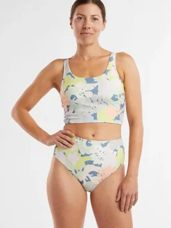 Title Nine Streamline High Waisted Bikini Bottom - Barrier Reef>Women Bikini Bottoms