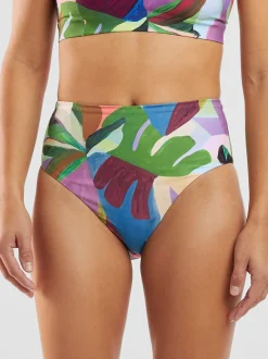 Title Nine Streamline High Waisted Bikini Bottom - Bora Bora>Women Bikini Bottoms