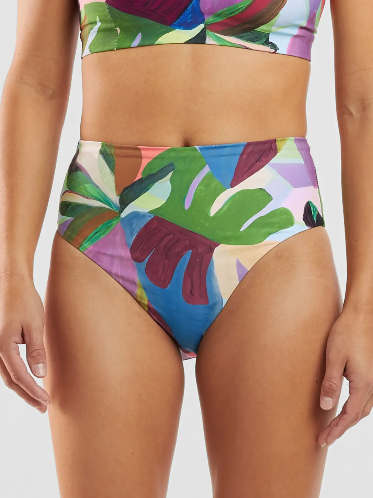 Title Nine Streamline High Waisted Bikini Bottom - Bora Bora>Women Bikini Bottoms