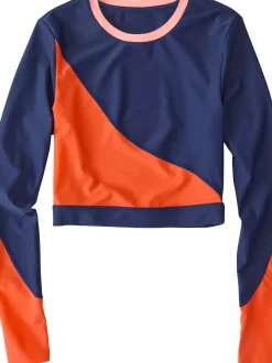 Title Nine Tideturn Cropped Rash Guard>Women Solid Swim Tops