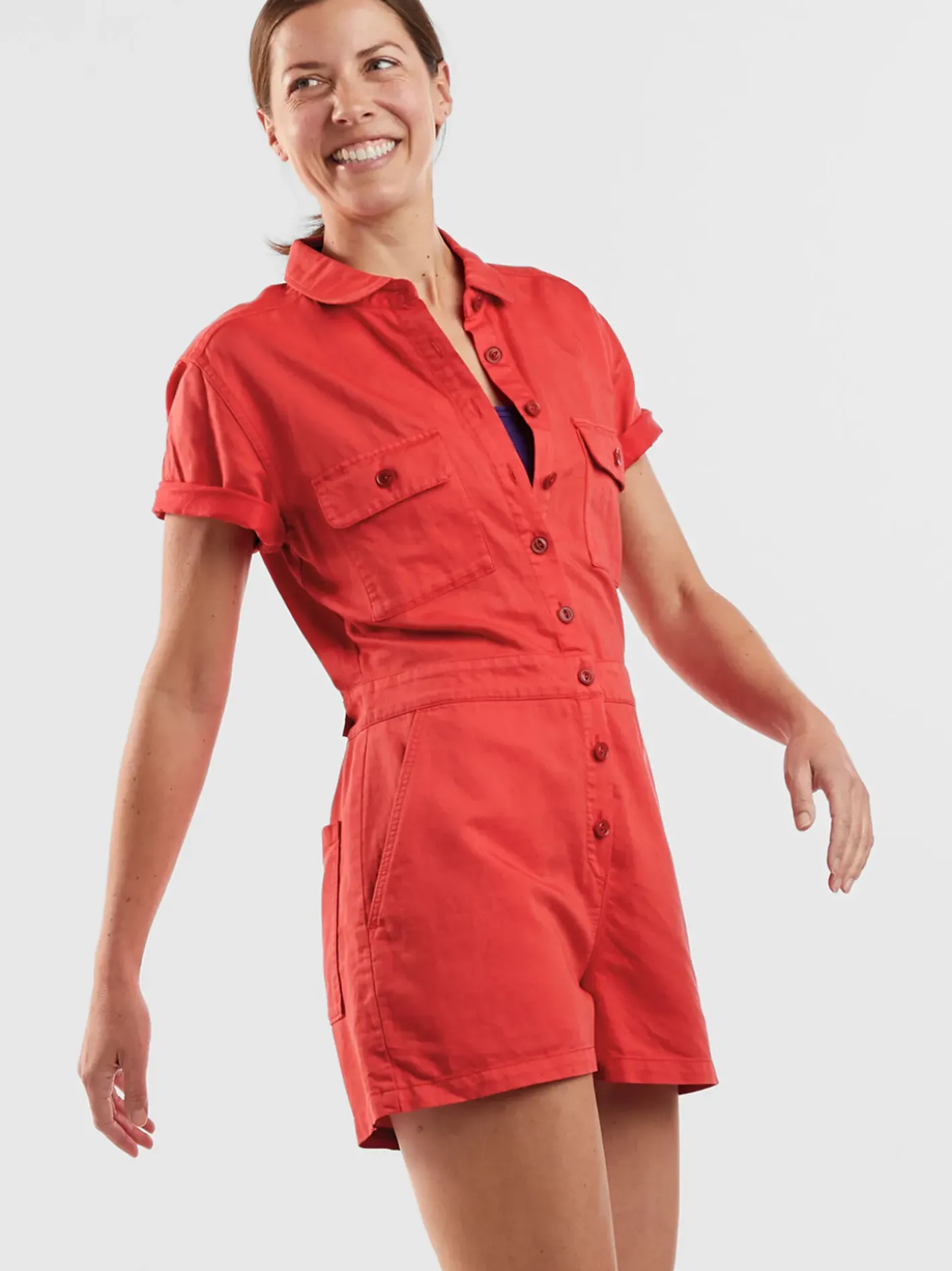 Title Nine Trestles Short Romper>Women Dresses
