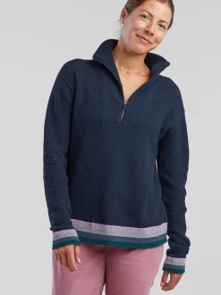 Title Nine Woolicious Waffle 1/4 Zip Sweater - Stripe><noscript><img width=